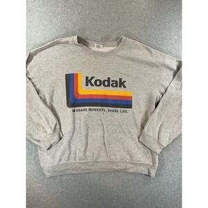 Kodak Graphic Sweatshirt Women XXL Gray Retro Logo Share Moments Share Life #708